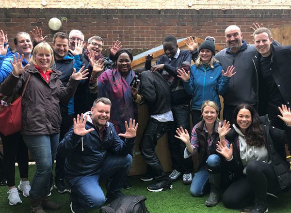 Group pictures of volunteers at one of WellChild's Helping Hands projects