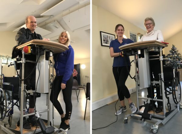 Samson centre patients using electronic standing frames with nurses