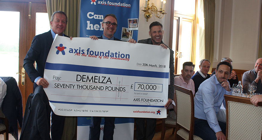 Axis Foundation trustees present 2018 cheque to Demelza
